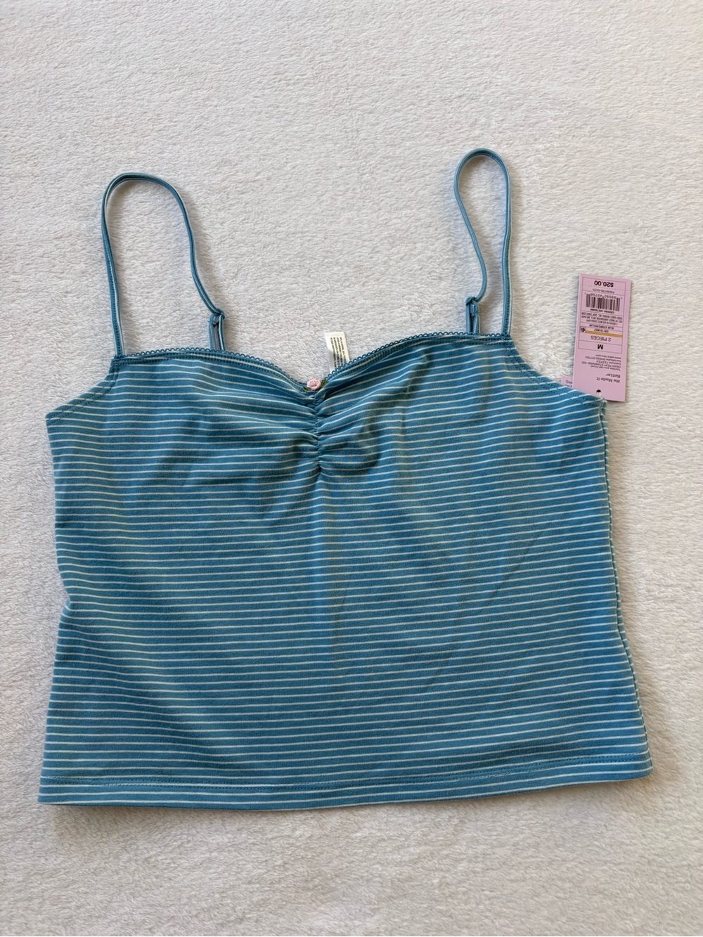 Target Blue Striped Ruched Camisole - Picture 5 of 10